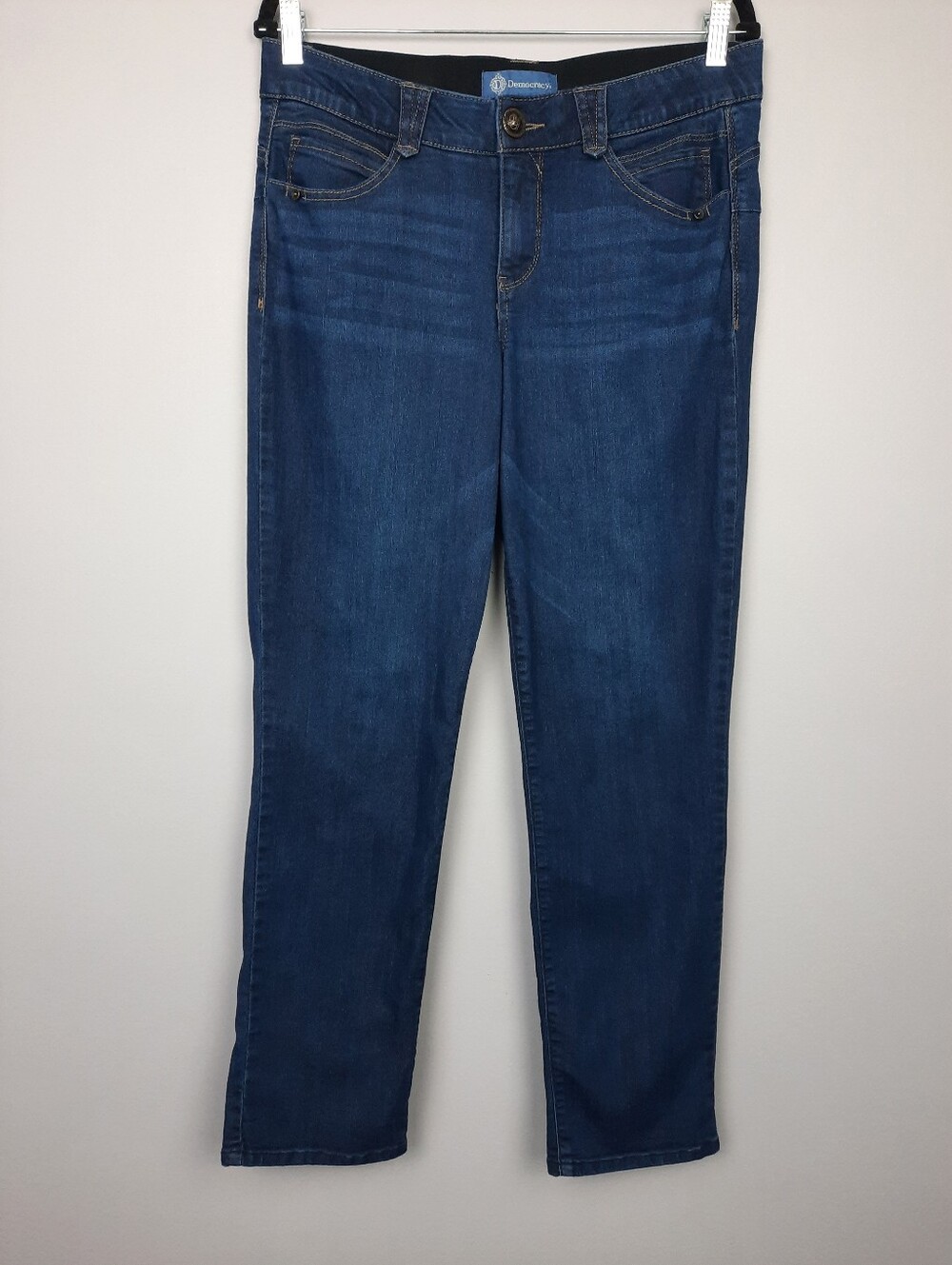 Democracy Absolution Dark Wash Mid Rise Comfort Waist Straight Leg Jeans size 10